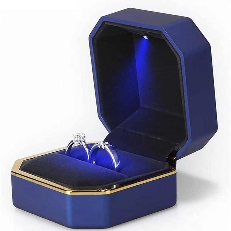 LED Illuminated Luxury Velvet Ring Box