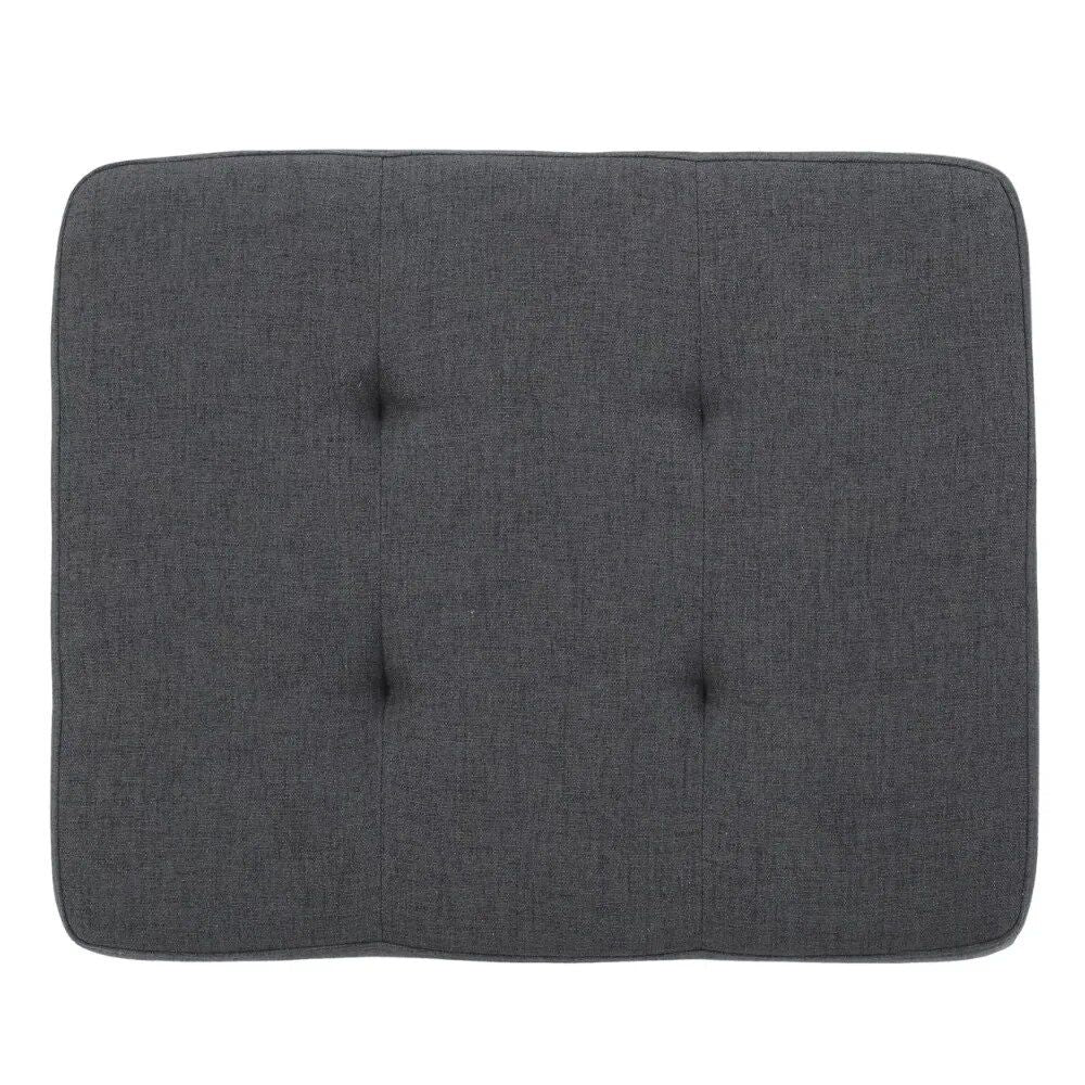 Elegant Dark Grey Fabric Tufted Ottoman