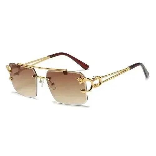 Unisex Vintage-Inspired Rimless Steampunk Sunglasses