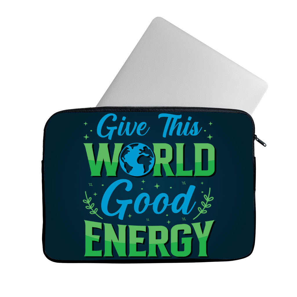 Give the World Good Energy MacBook Pro 14" Sleeve - Cute Laptop Sleeve - Printed MacBook Sleeve