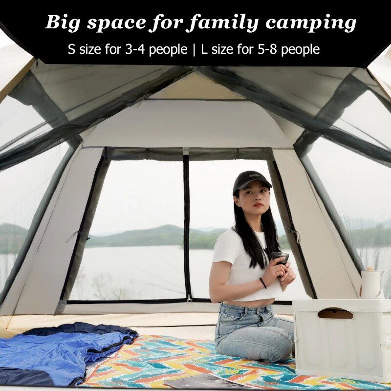 Instant Setup 5-8 Person Waterproof Camping Tent with Carry Bag