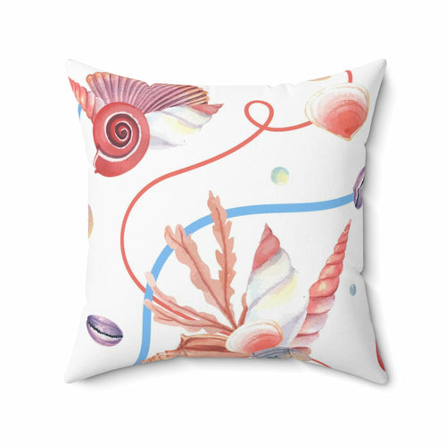 Uniquely You Decorative Throw Pillow Cover, Beach Seashell Coral