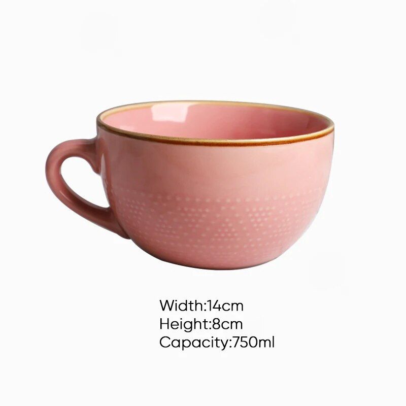 750ml High-Capacity Ceramic Coffee Mug - Multipurpose Porcelain Office and Breakfast Cup