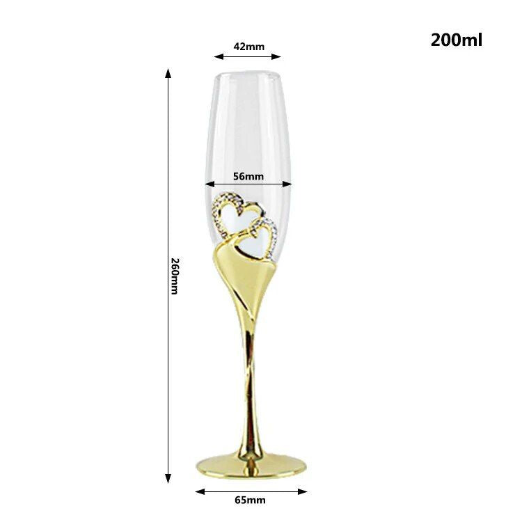 Elegant 200ml Gold Crystal Champagne Glasses - Perfect for Weddings and Celebrations