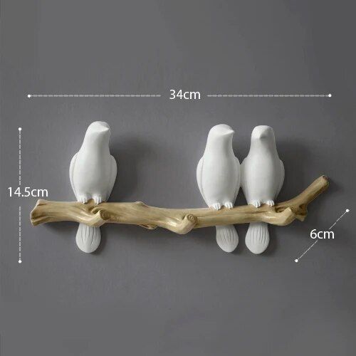 Charming Resin Bird Wall Hanger - Decorative Key, Towel, and Clothes Hook