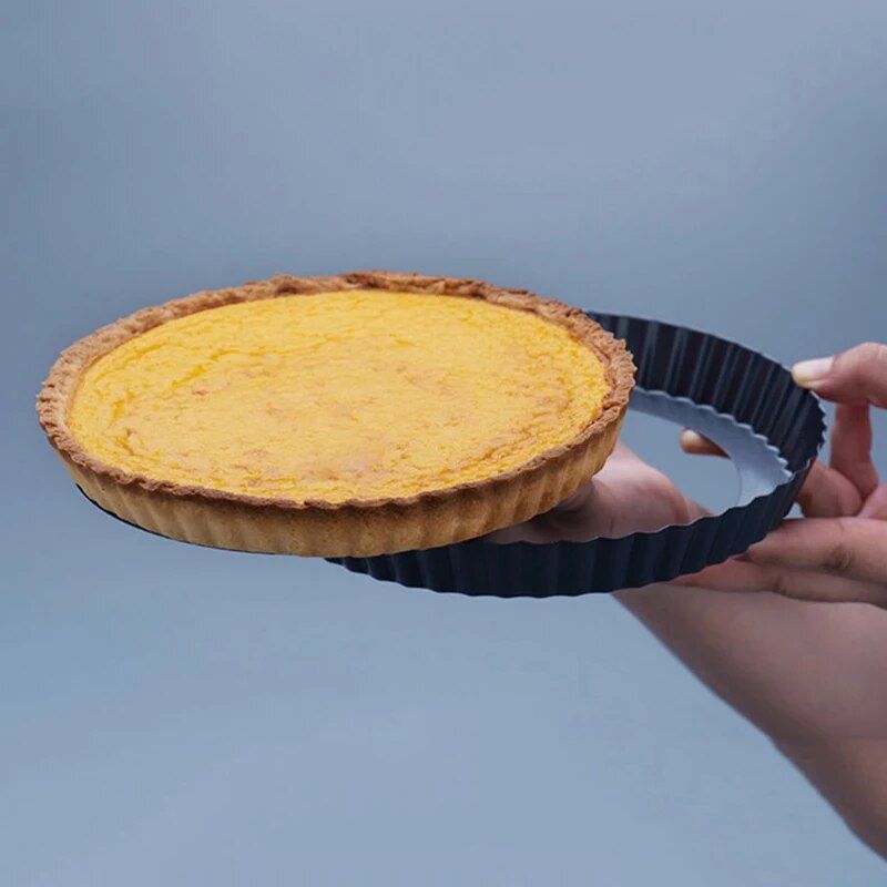 Versatile Non-Stick Carbon Steel Pie Pan with Removable Bottom