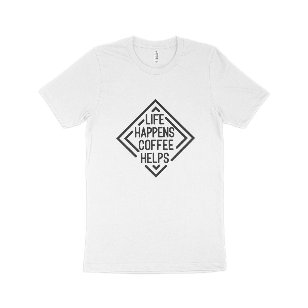 Life Happens Coffee Helps Unisex Jersey T-Shirt Made in USA