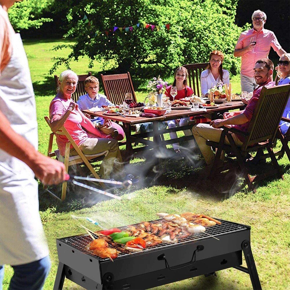 Compact and Versatile Portable Charcoal Grill - Ideal for Outdoor Cooking, Camping, and Picnics