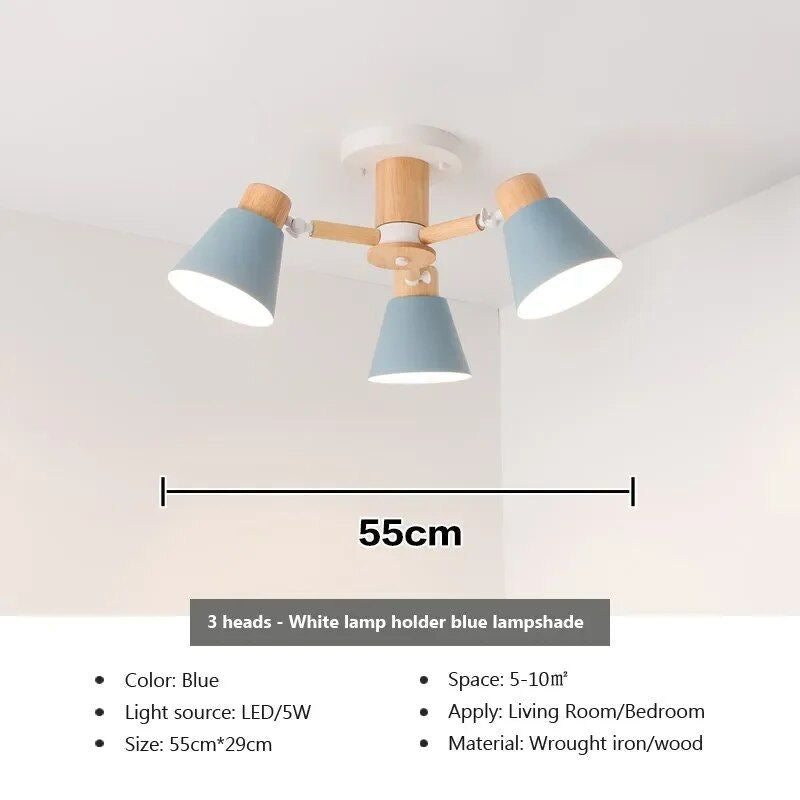 Modern Nordic Solid Wood LED Ceiling Chandelier for Diverse Settings