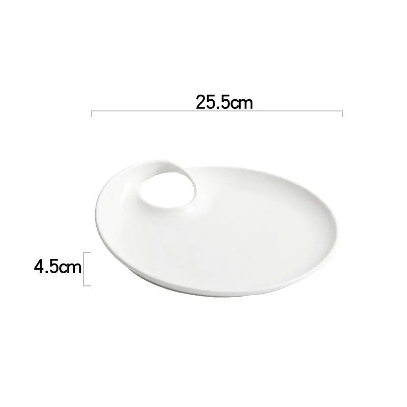 Elegant White Ceramic Round Plate