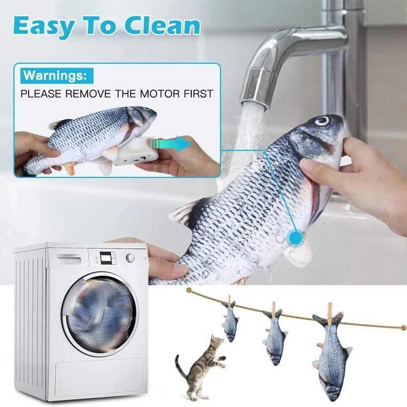 Interactive 3D Plush Fish Toy for Cats