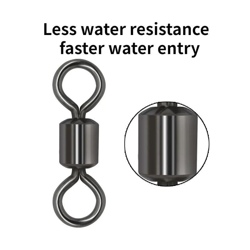 High-Strength Stainless Steel Fishing Swivels with Safety Snap