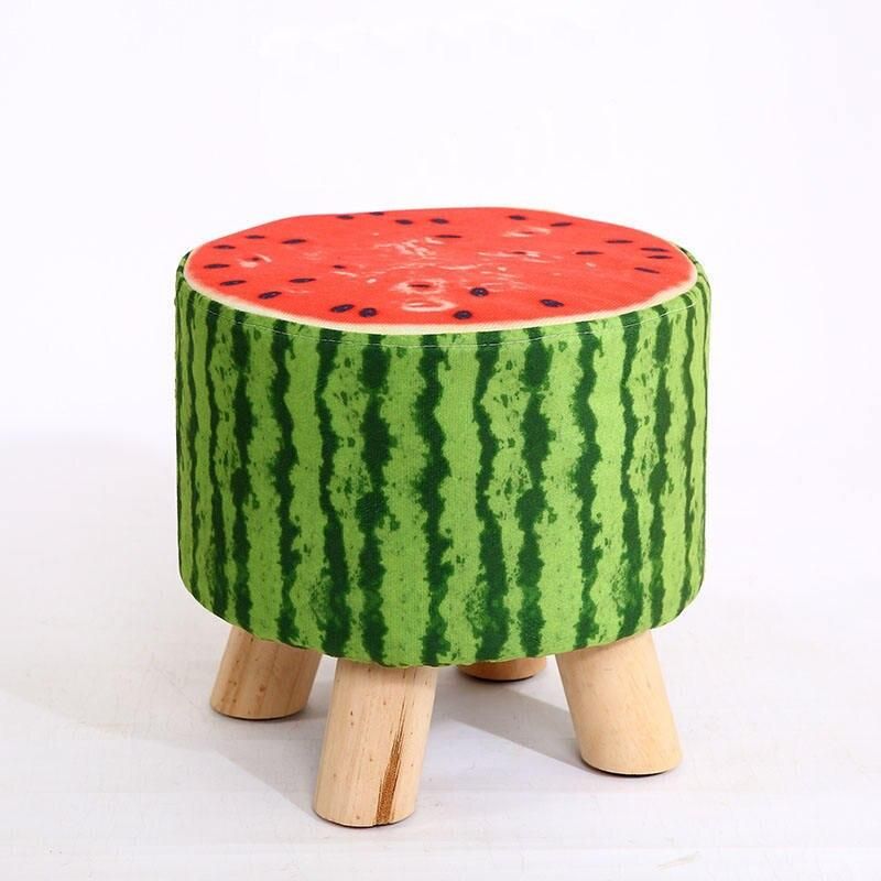 Charming Countryside Round Wood Stool