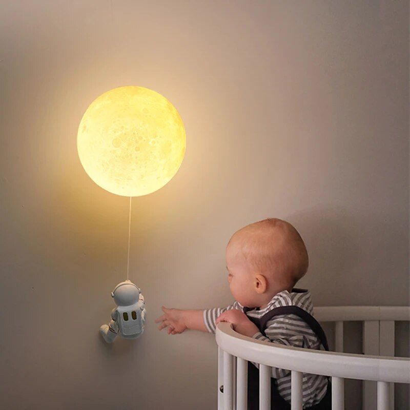 Lustrous Copper Moon LED Wall Lamp