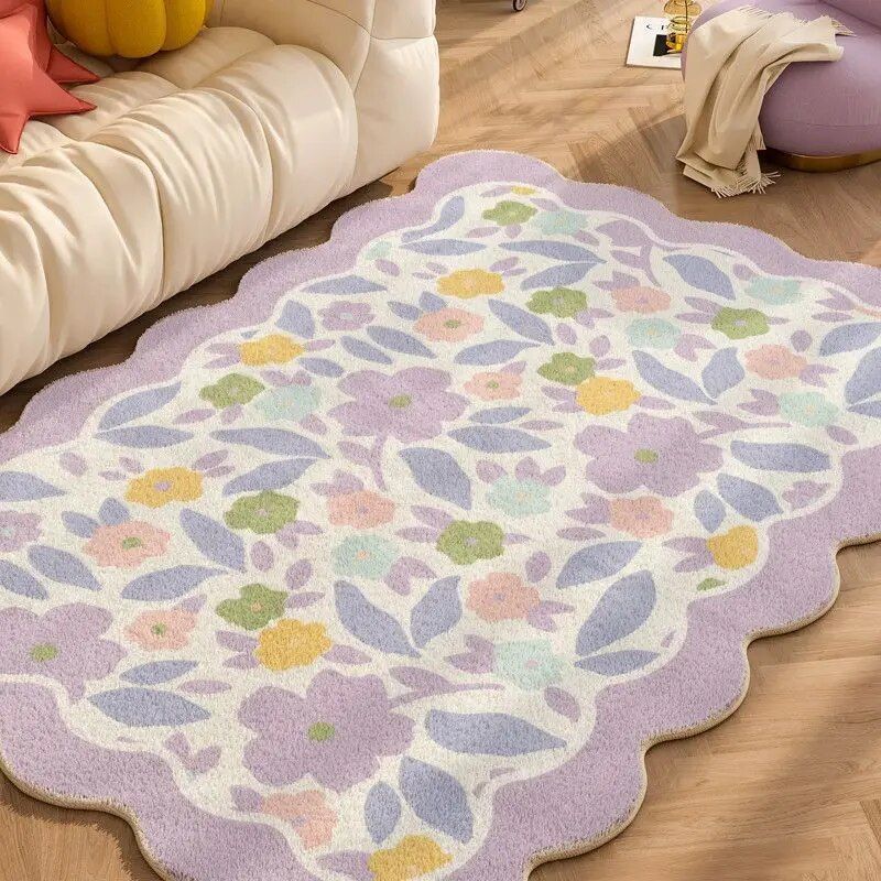 Floral Carpet for Living Room Plush Rug