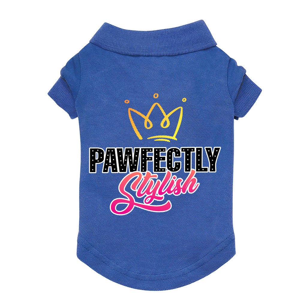 Pawfectly Stylish Dog Polo Shirt - Crown Dog T-Shirt - Printed Dog Clothing