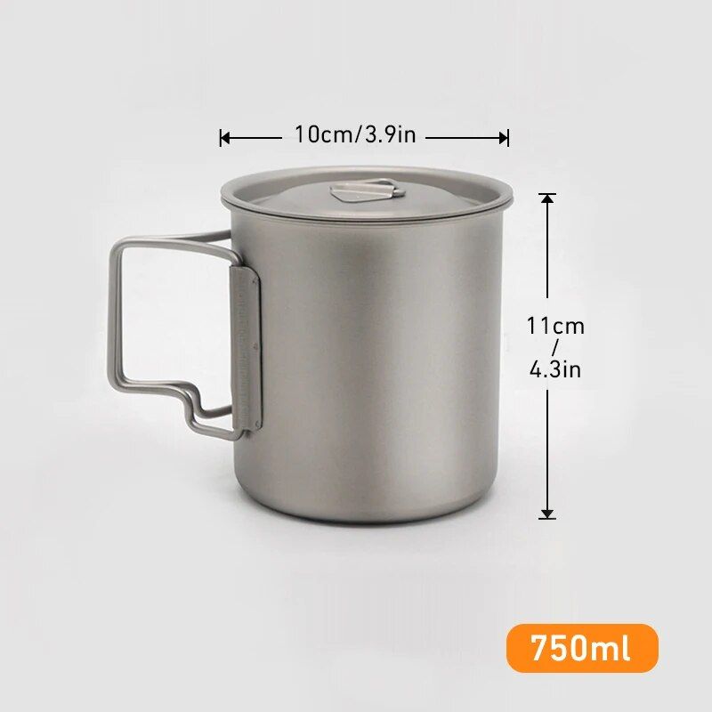 Titanium Camping Mug - Portable Outdoor Cookware with Tableware