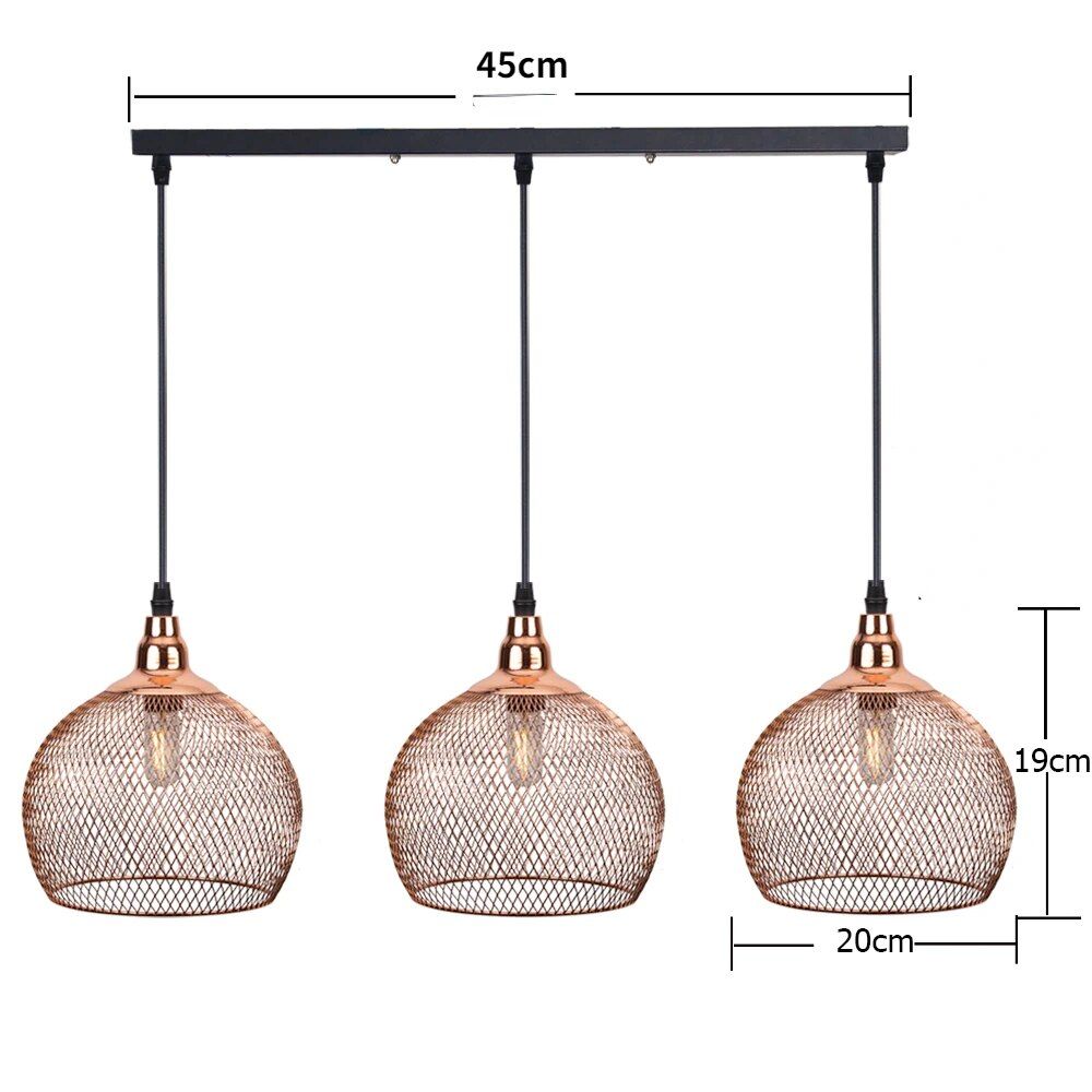 Retro Rose Gold Bird Cage Chandelier