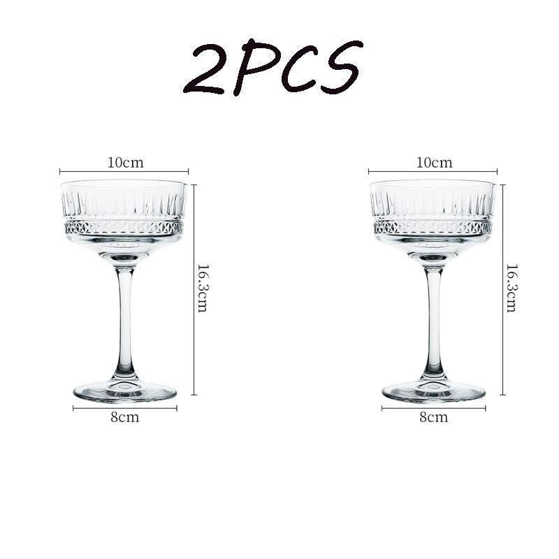 Elegant European-Style Cocktail Glass Set: Wide Mouth Champagne & Martini Glasses