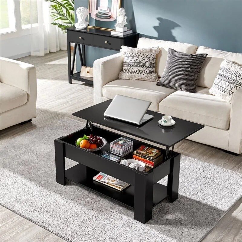 Sleek 38.6" Lift Top Coffee Table with Storage