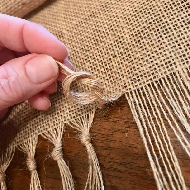 Rustic Jute Lace Table Runner