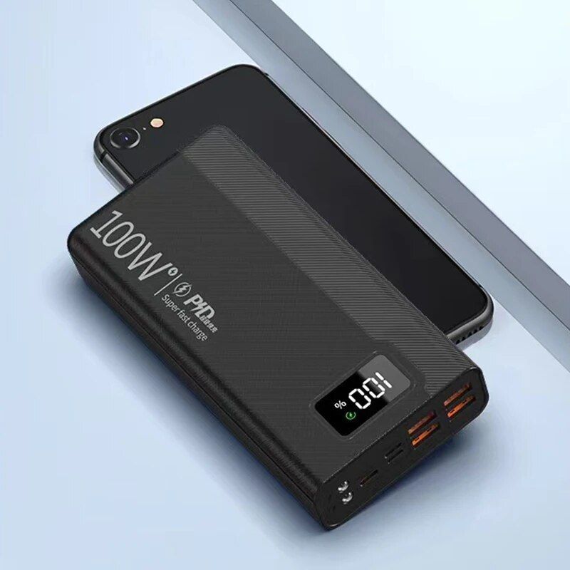 100W Super Fast Charging 50000mAh Power Bank with 4 USB & Wireless Charging