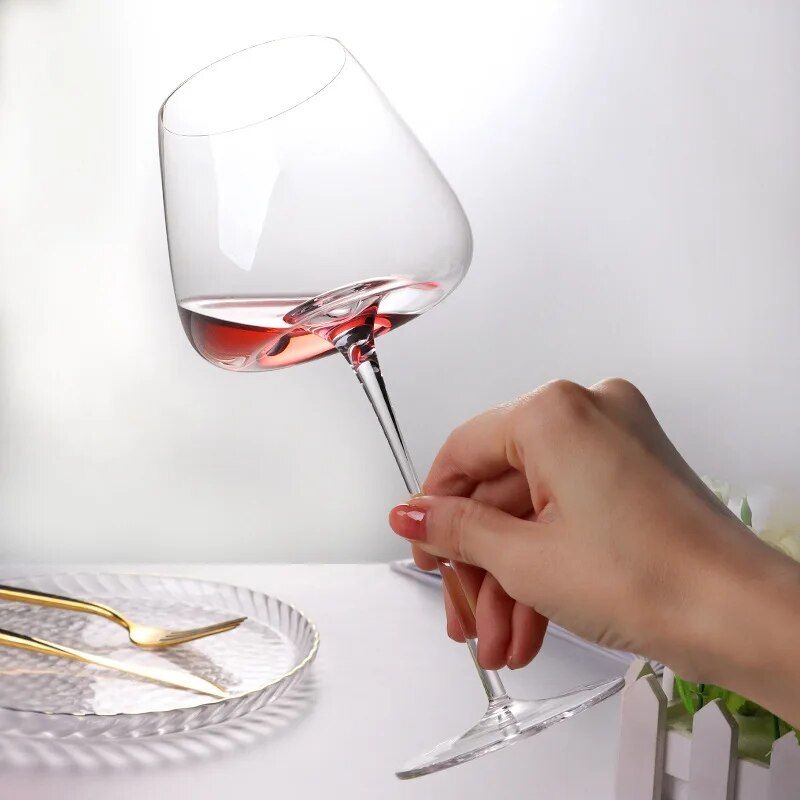 Luxury European Crystal Wine Glasses - Handcrafted, Lead-Free Bordeaux Tasting Cups