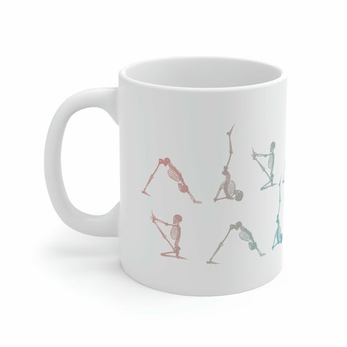 Skeleton in Yoga Poses Mug