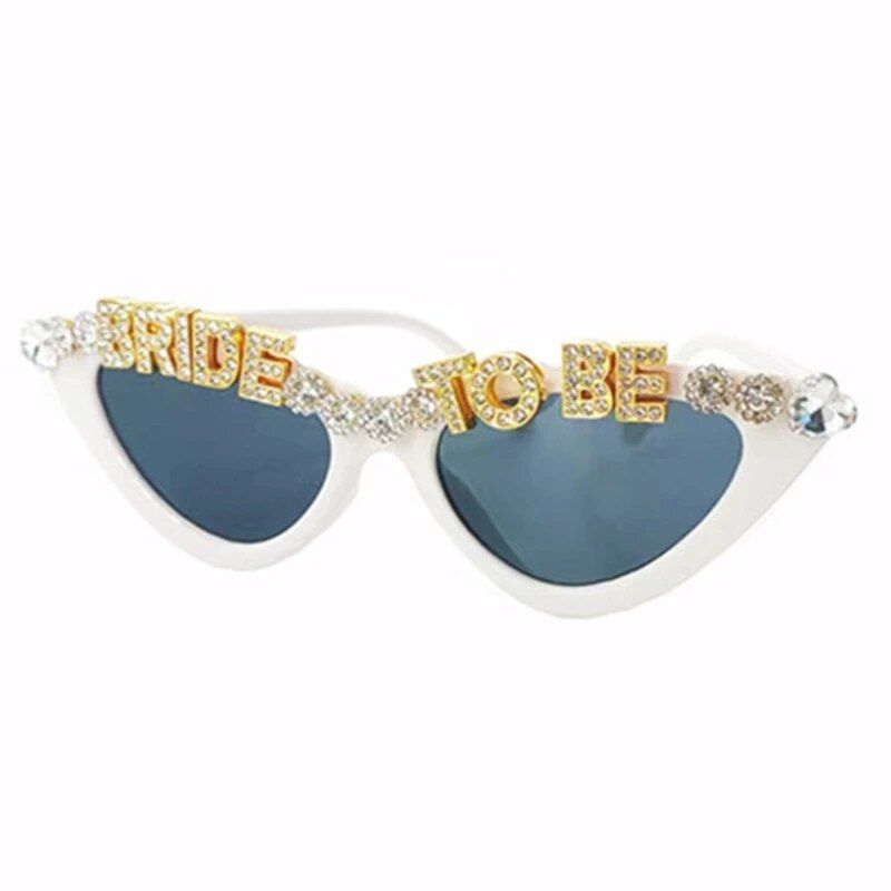 Chic "Bride To Be" Cat-Eye Party Sunglasses with Rhinestone Accents