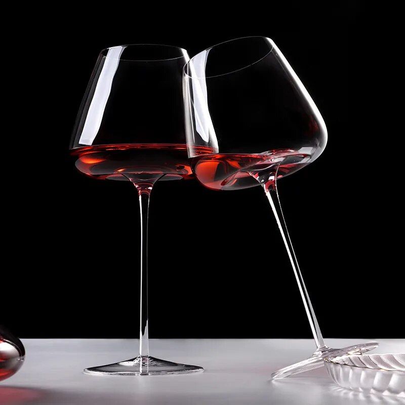 Luxury European Crystal Wine Glasses - Handcrafted, Lead-Free Bordeaux Tasting Cups