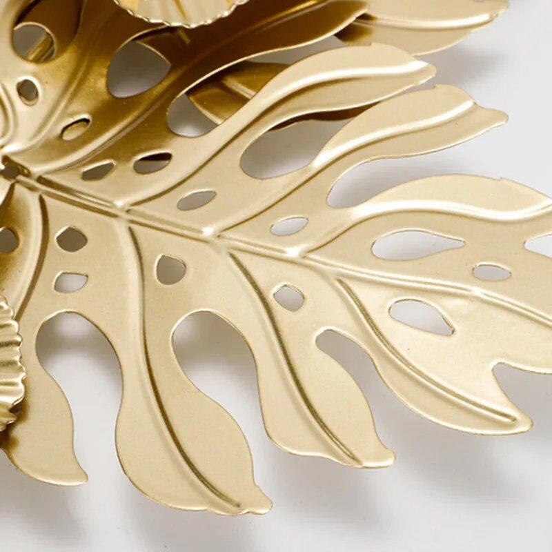 Modern 3D Metal Turtleback Leaf Wall Decor