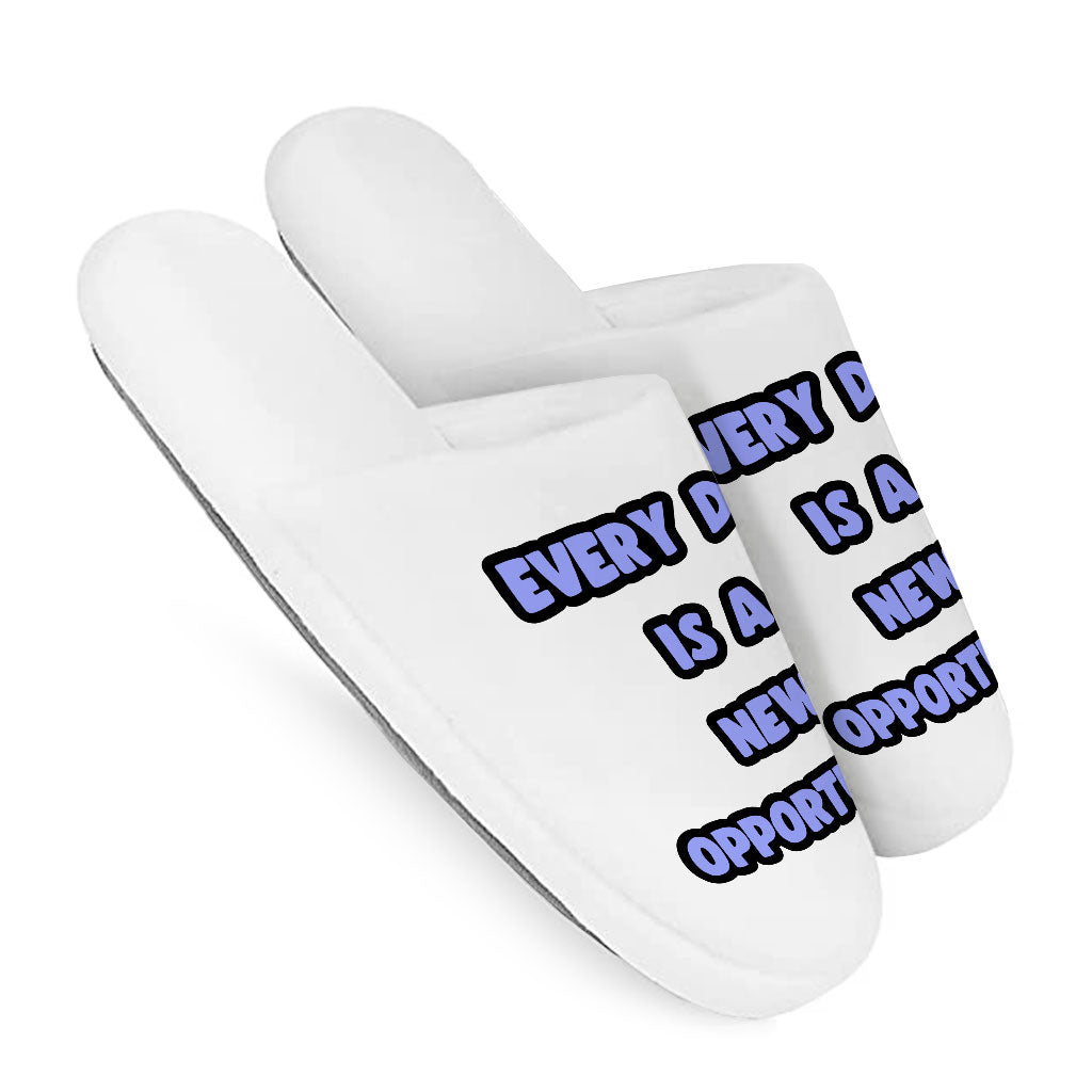 Motivational Quote Memory Foam Slippers - Cute Slippers - Printed Slippers