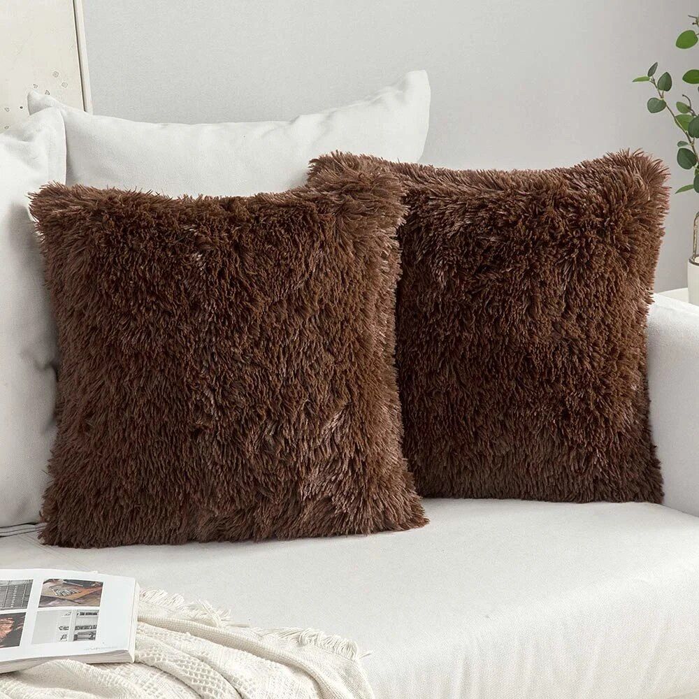 Luxurious Plush Fur Cushion Cover