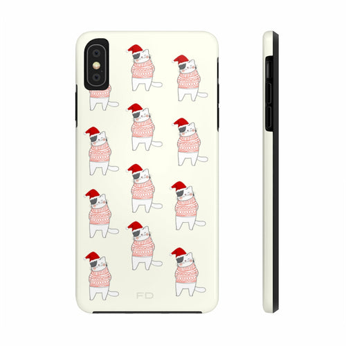 Christmas Cat Tough Case for iPhone with Wireless Charging