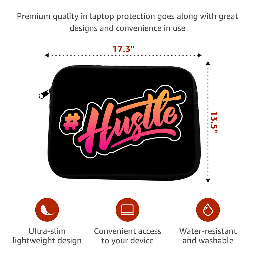 Hustle MacBook Pro 14" Two-Sided Sleeve - Hashtag Laptop Sleeve - Cool Printed MacBook Sleeve