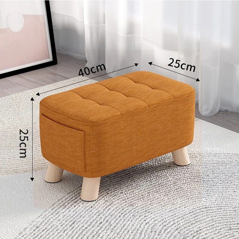 Modern Minimalist Wooden Ottoman & Stool