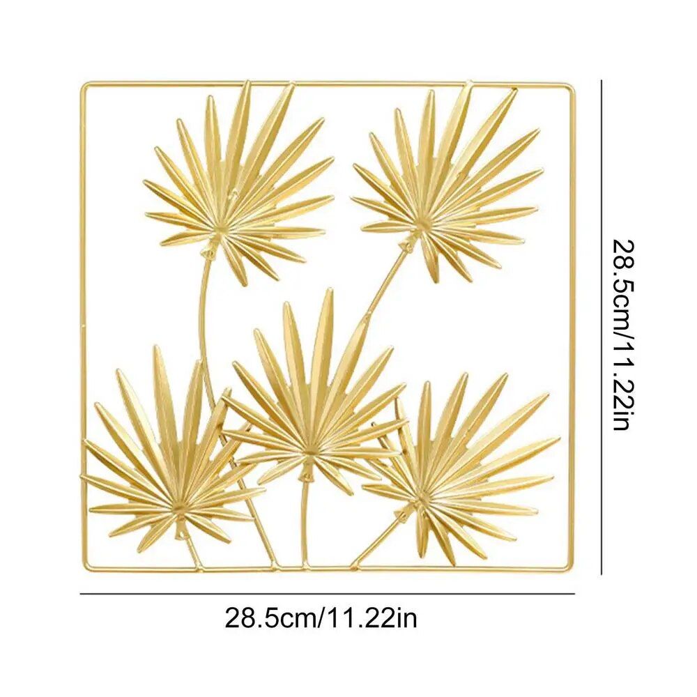 Gold Palm Leaf Metal Wall Art