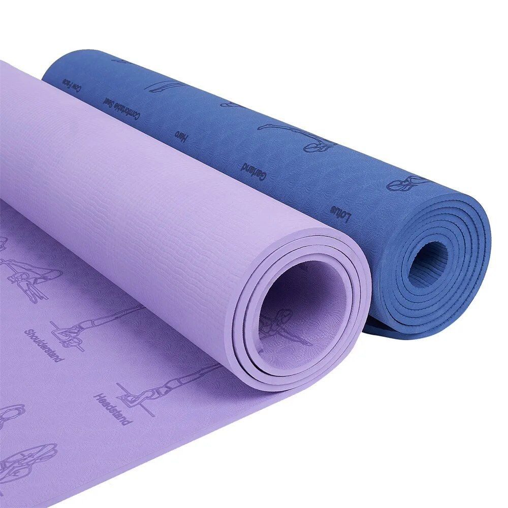 Premium Comfort & Anti-Skid Yoga Mat - 183x61cm, 6mm Thick, Eco-Friendly TPE, Ideal for Beginners