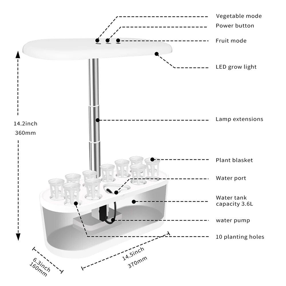 24W LED Hydroponics Indoor Garden Kit