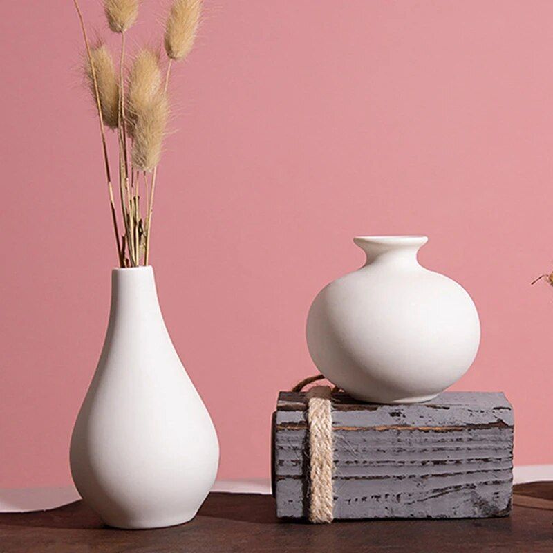 Modern Nordic White Ceramic Vase