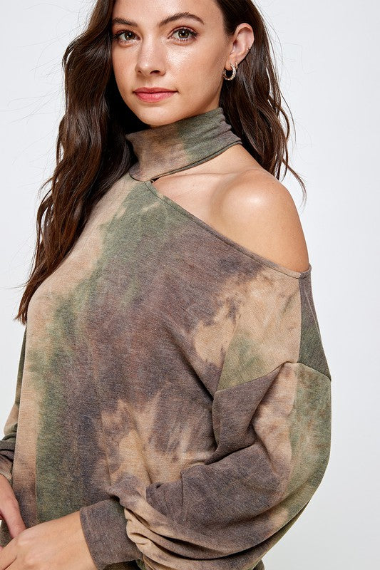 CUT OUT TIE DYE TOP