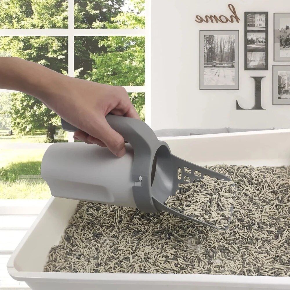 Efficient Self-Cleaning Cat Litter Scoop with Integrated Waste Bin