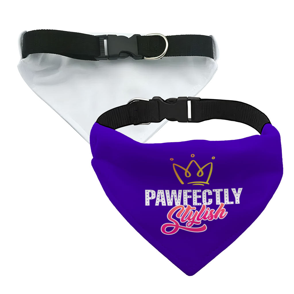 Pawfectly Stylish Pet Bandana Collar - Crown Scarf Collar - Printed Dog Bandana