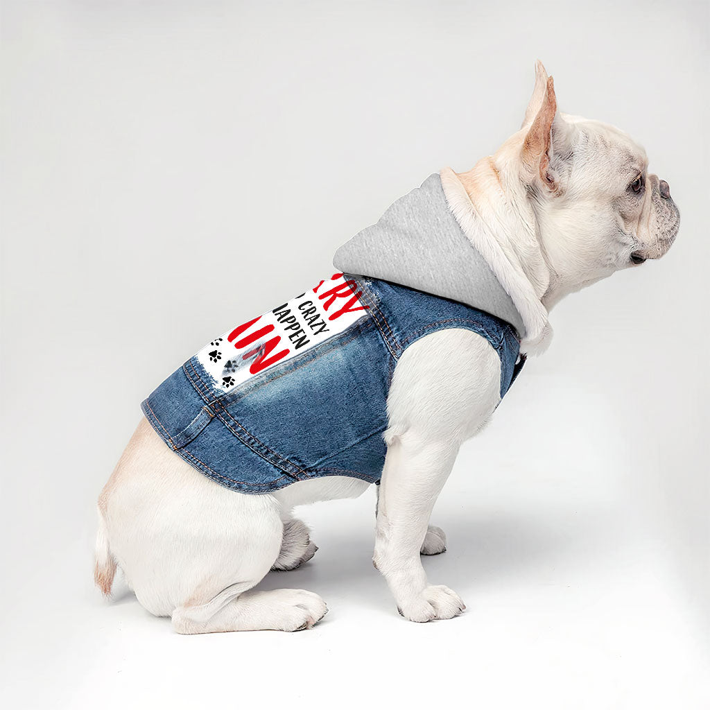 Acted Crazy Dog Denim Jacket - Funny Dog Deim Coat - Colorful Dog Clothing