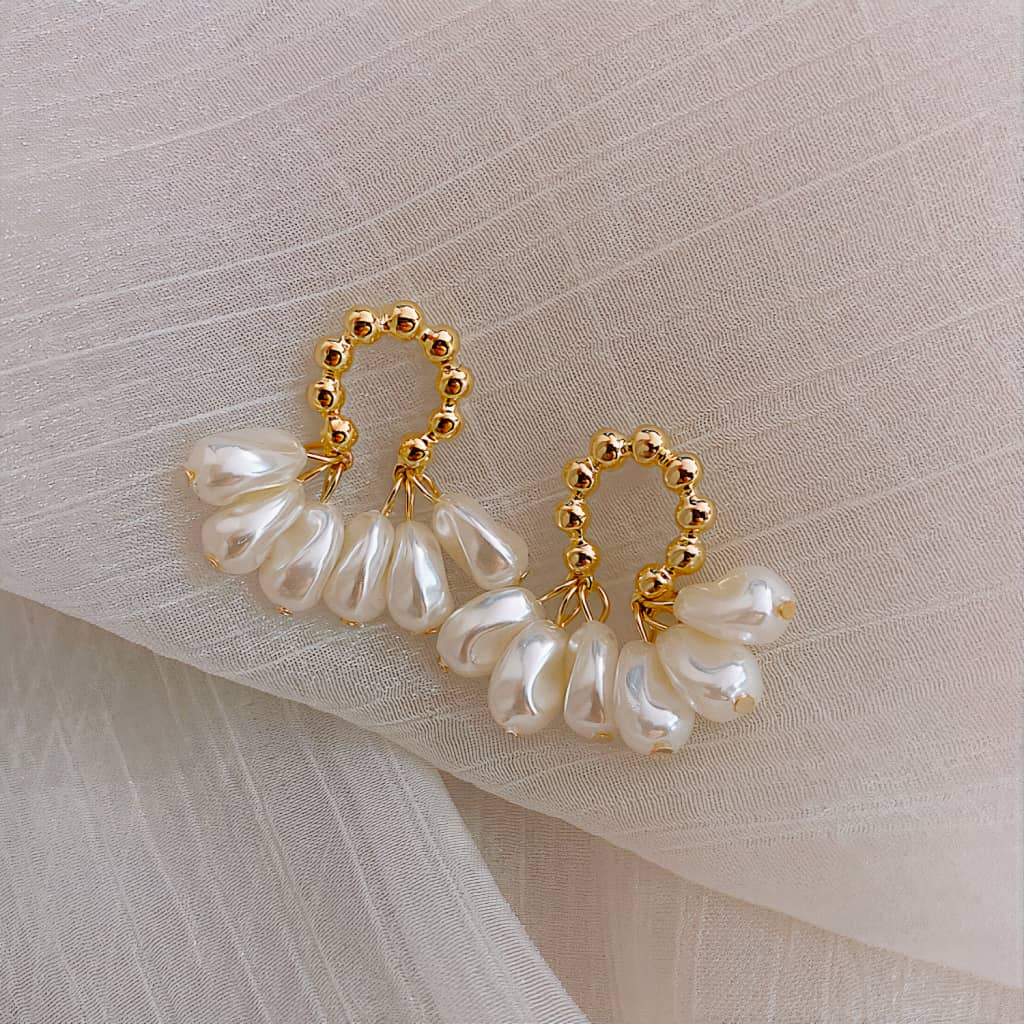 Vintage Pearl Decorated Earrings