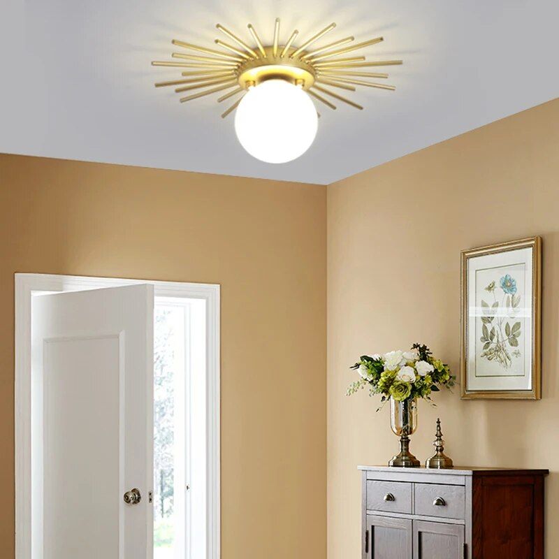 Elegant Gold Modern LED Ceiling Lamp for Versatile Home Lighting