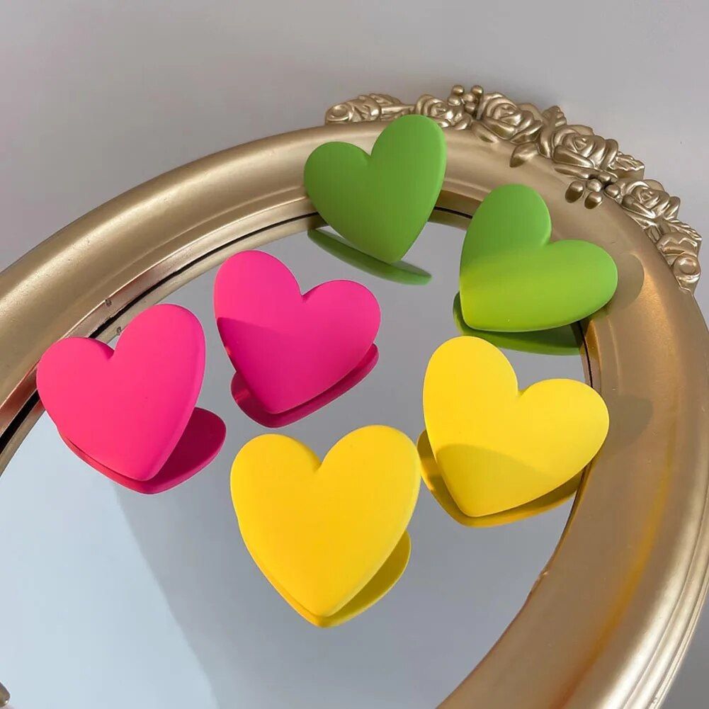 Colorful Heart-Shaped Acrylic Earrings