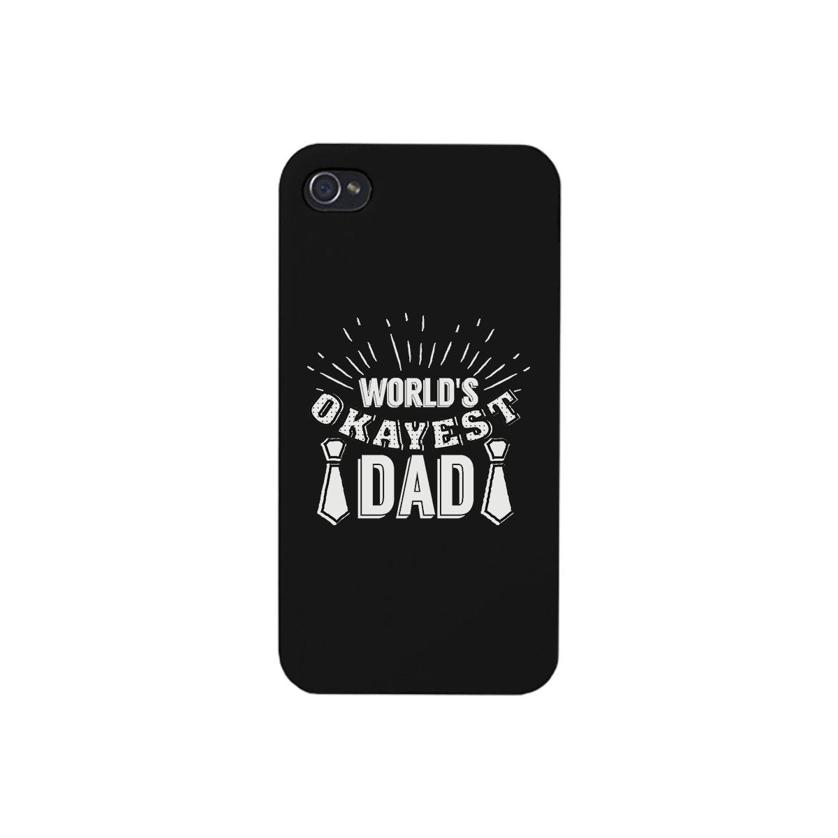 World's Okayest Dad Black Phone Case | Teal Tiger