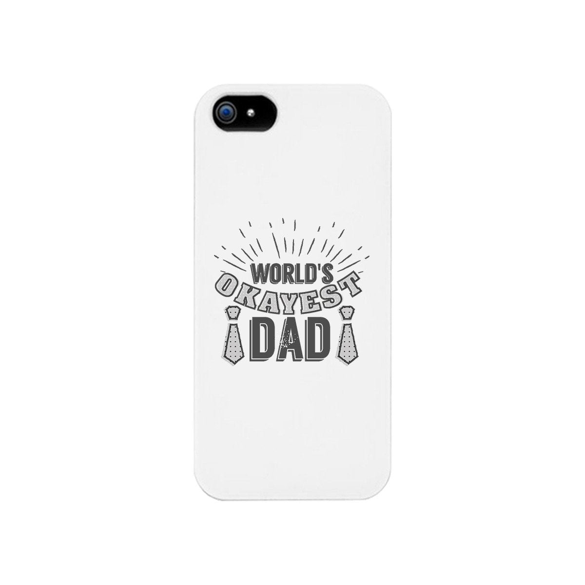 World's Okayest Dad White Phone Case | Teal Tiger