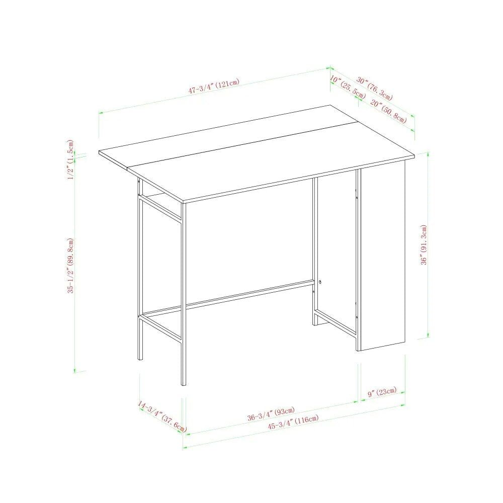 Expandable Grey Wash Side Table with Adjustable Shelves and Drop Leaf